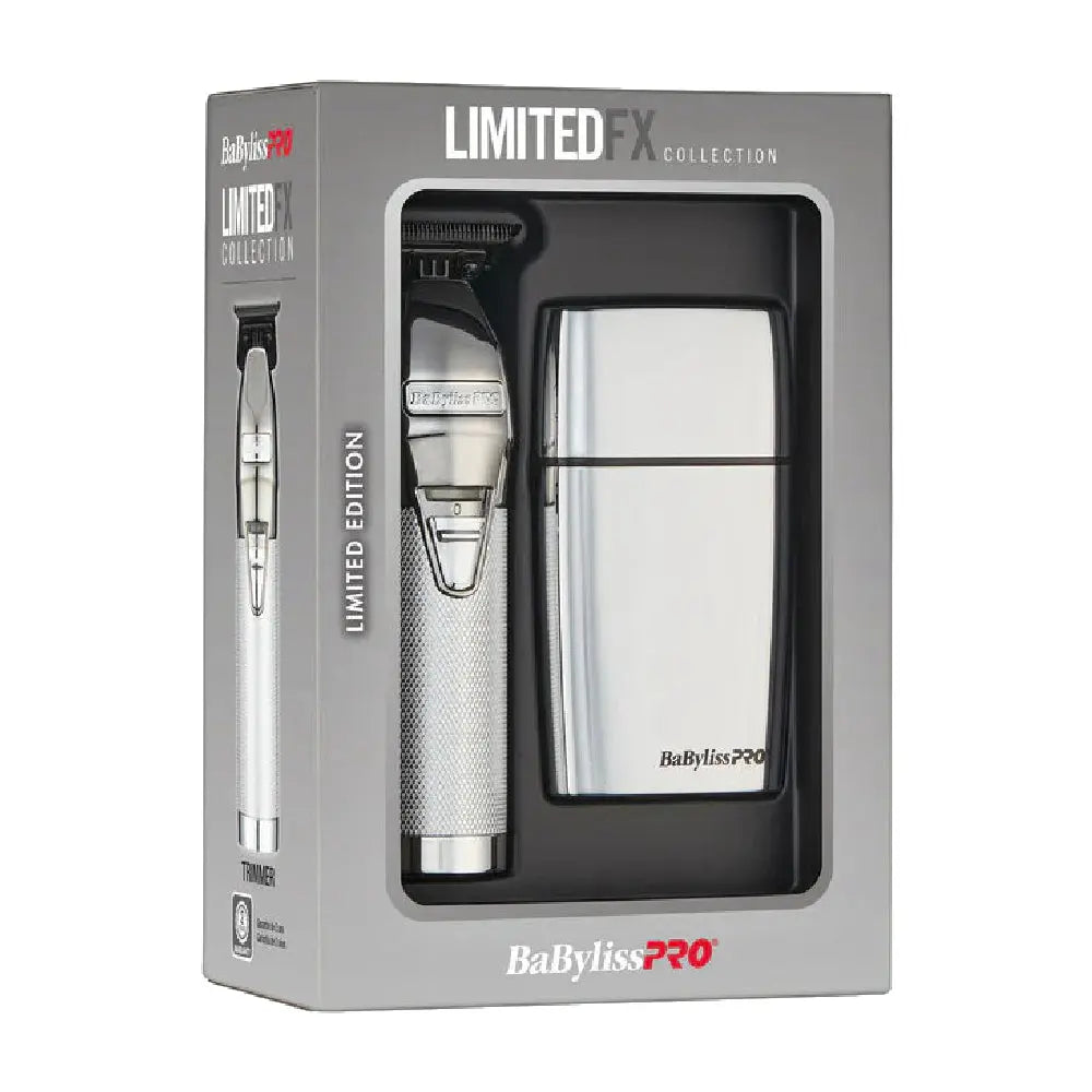 Babyliss Pro LimitedFX Silver Trimmer & Double-Foil Shaver Value Set (FXDUOFS2TS)