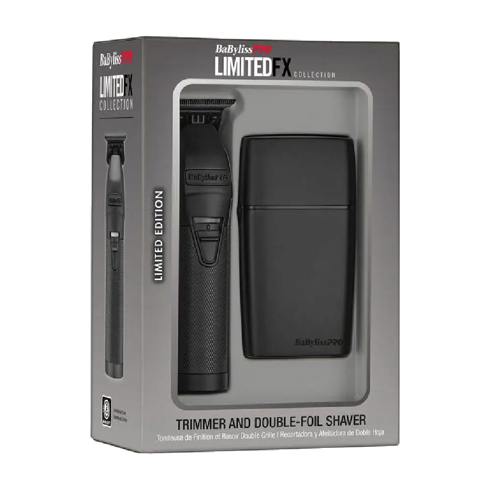 Babyliss Pro LimitedFX Matte Black Trimmer & Double-Foil Shaver Prepack (FXDUOFS2TMB)